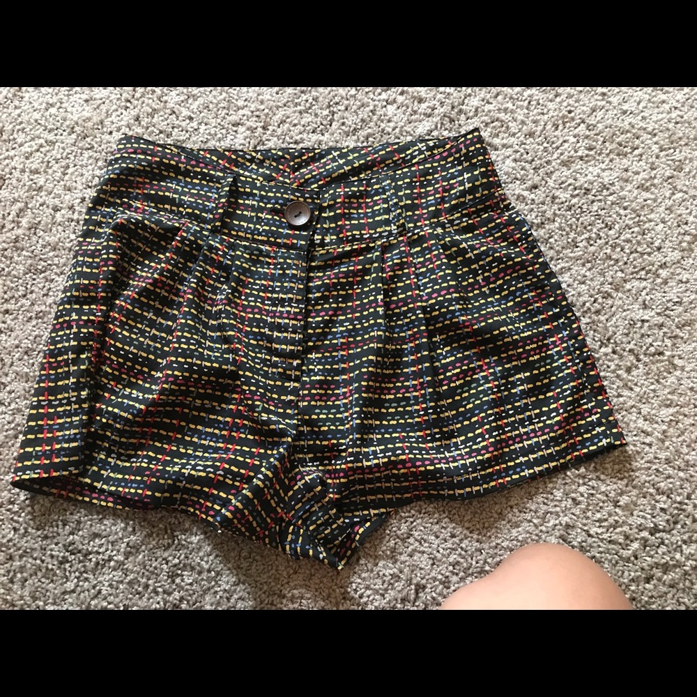 High waist shorts black with multi colors